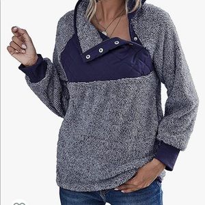 Marked Blue Sherpa Pullover